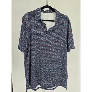 1764 Performance Golf Polo Shirt Mens Sz L Allover Print Cocos Party Novelty